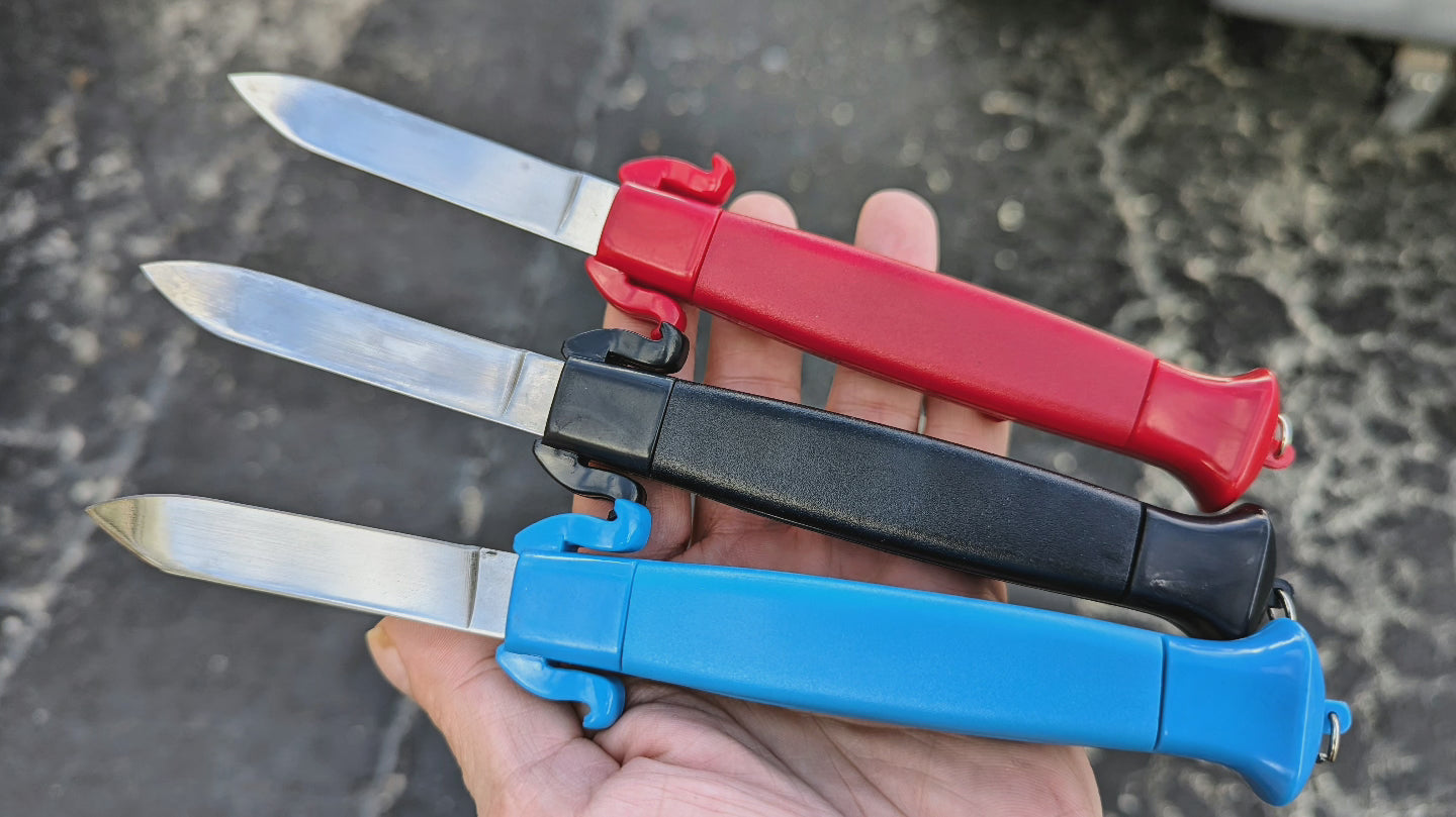VINTAGE "RED" AC-86 YOUTH AUTO CAMPING KNIFE D/A OTF
