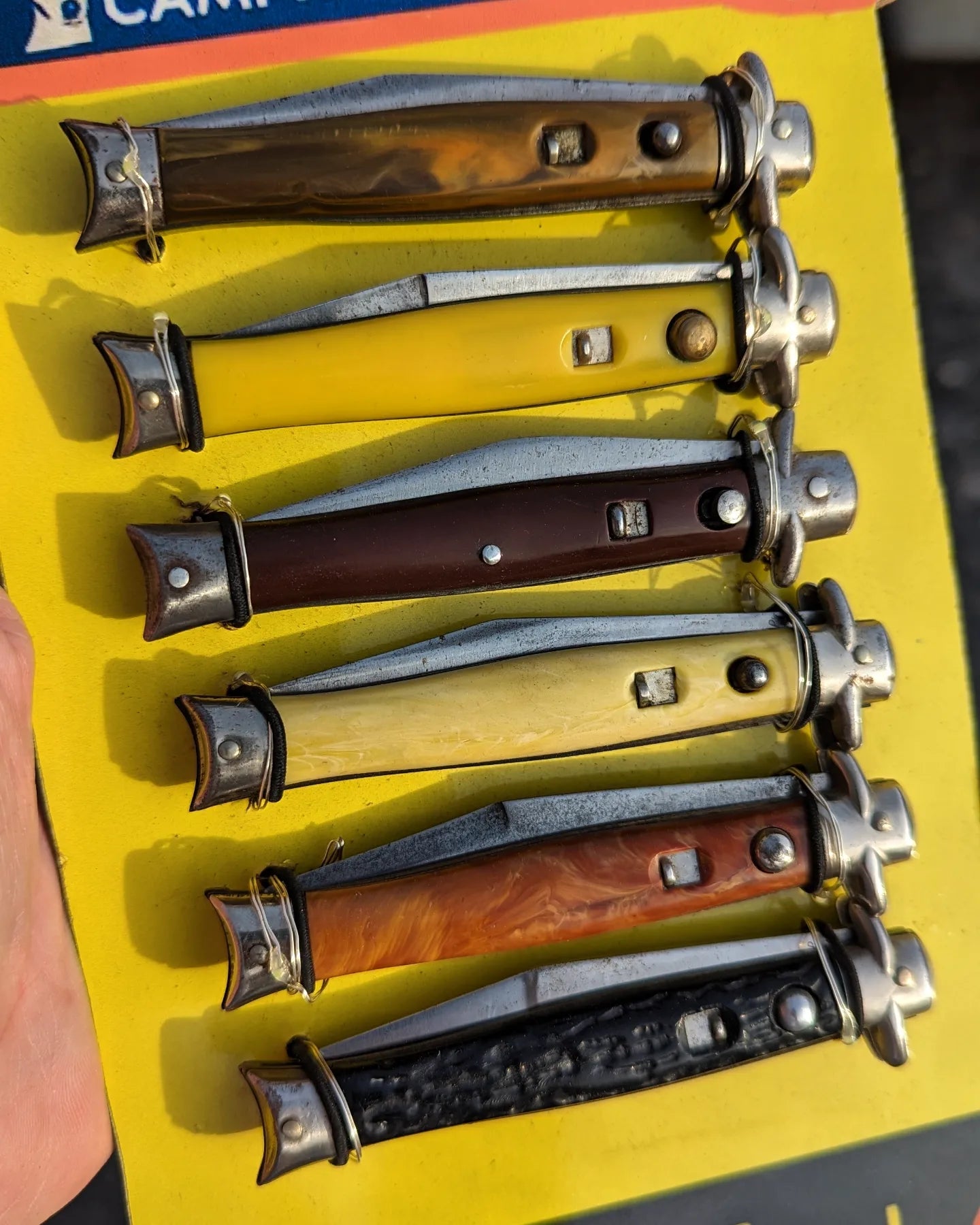 6 PC ANTIQUE HAMMER BRAND AMERICAN AUTO DISPLAY SET