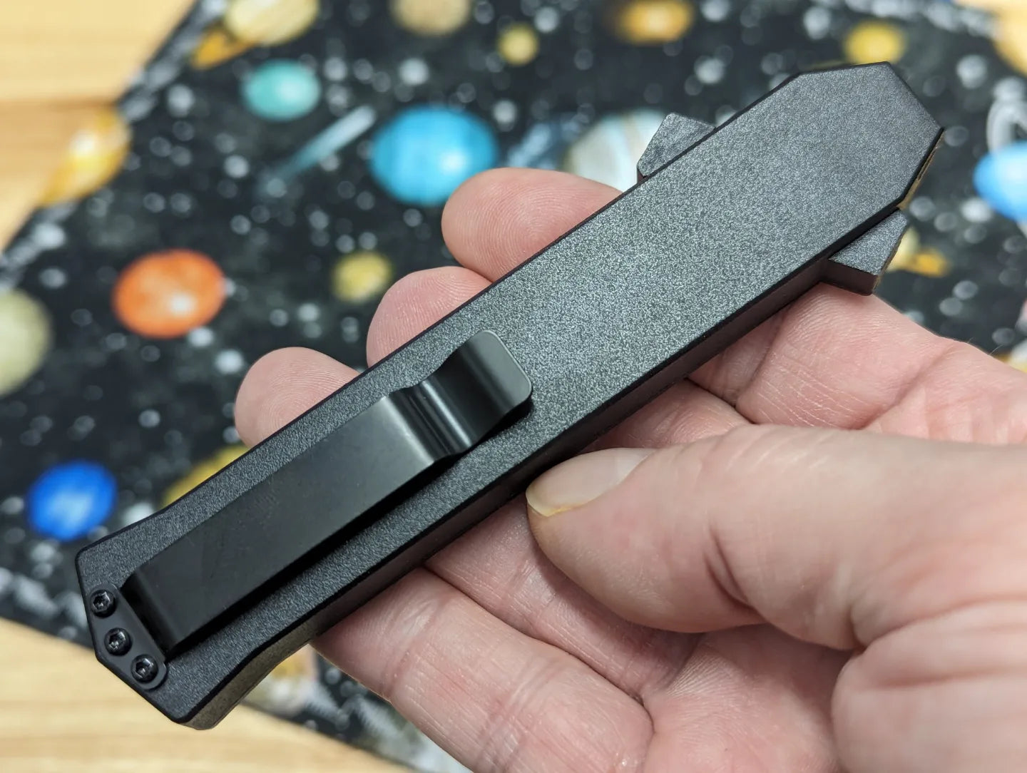 BLACK S/E AKC ITALY F-16 DUAL ACTION OTF KNIFE