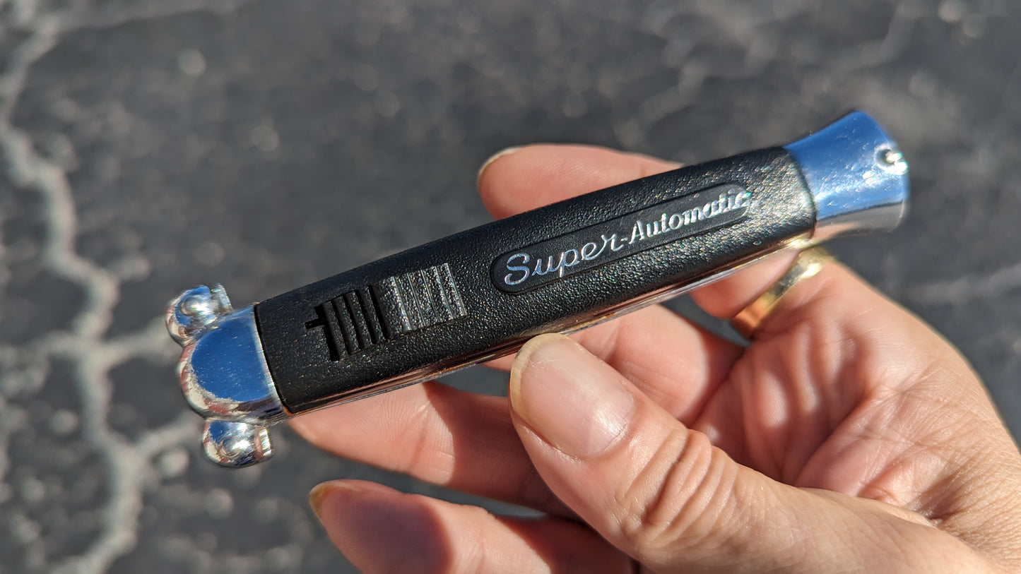 VINTAGE 80'S BLACK "SUPER-AUTOMATIC" D/A OTF KNIFE