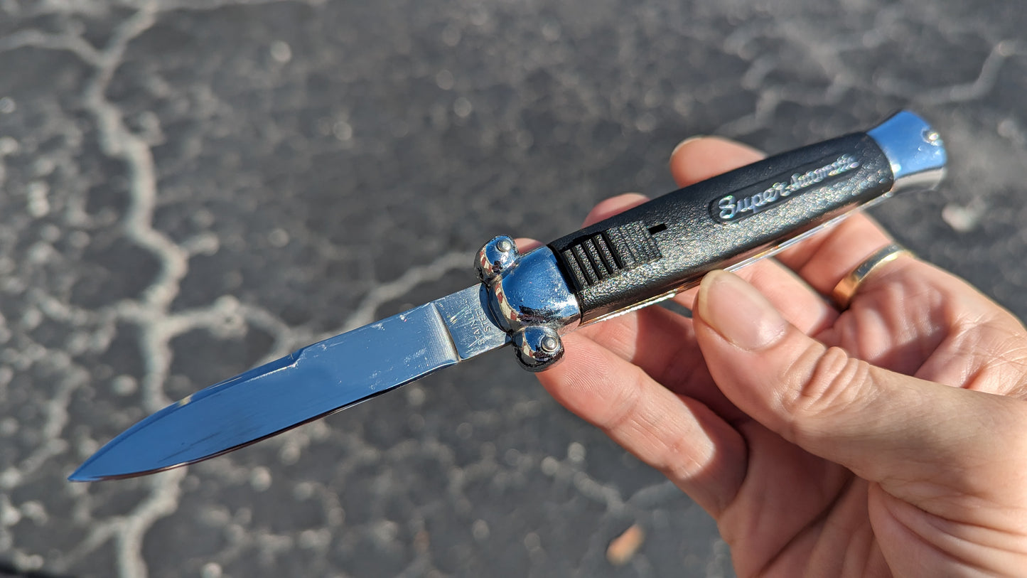 VINTAGE 80'S BLACK "SUPER-AUTOMATIC" D/A OTF KNIFE