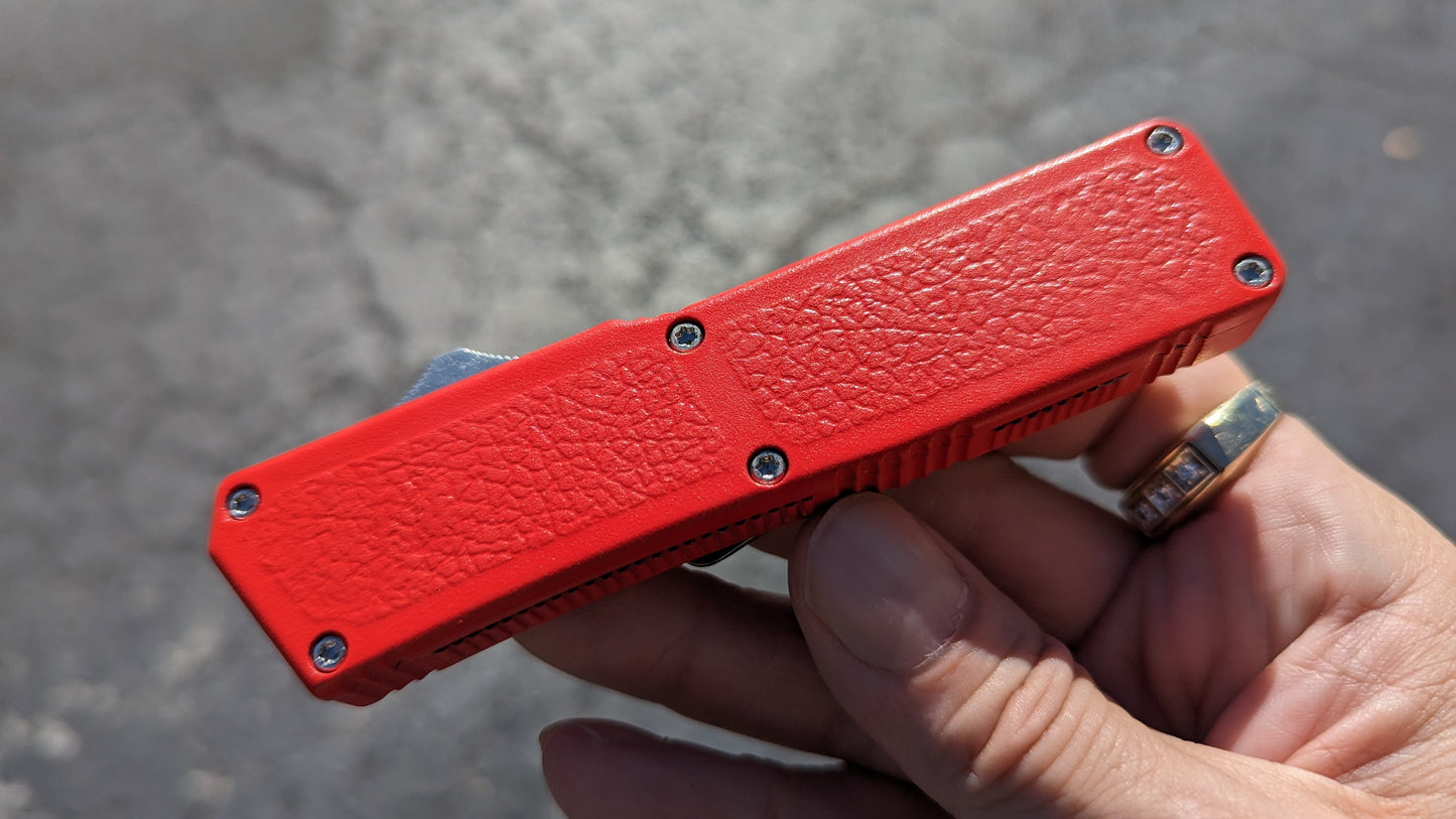 Taiwan Lightning OTF Red 2-Tone Plain Edge Tanto Blade