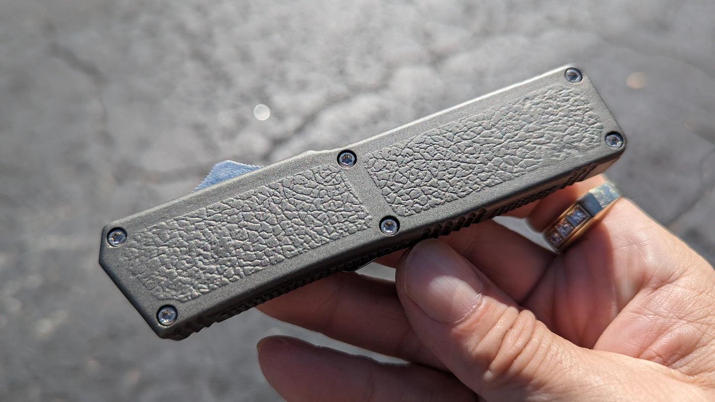 Taiwan Lightning OTF Grey 2-Tone Plain Edge Tanto Blade