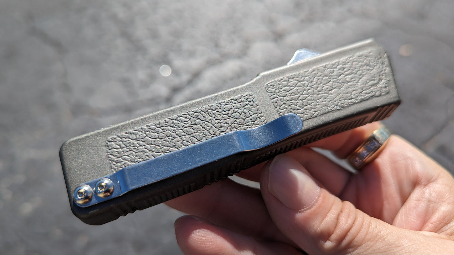 Taiwan Lightning OTF Grey 2-Tone Plain Edge Tanto Blade