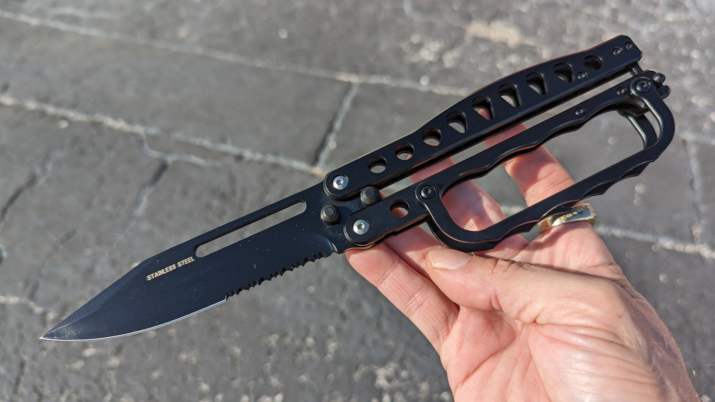Super Knife Black Trench Balisong Zombie Killer