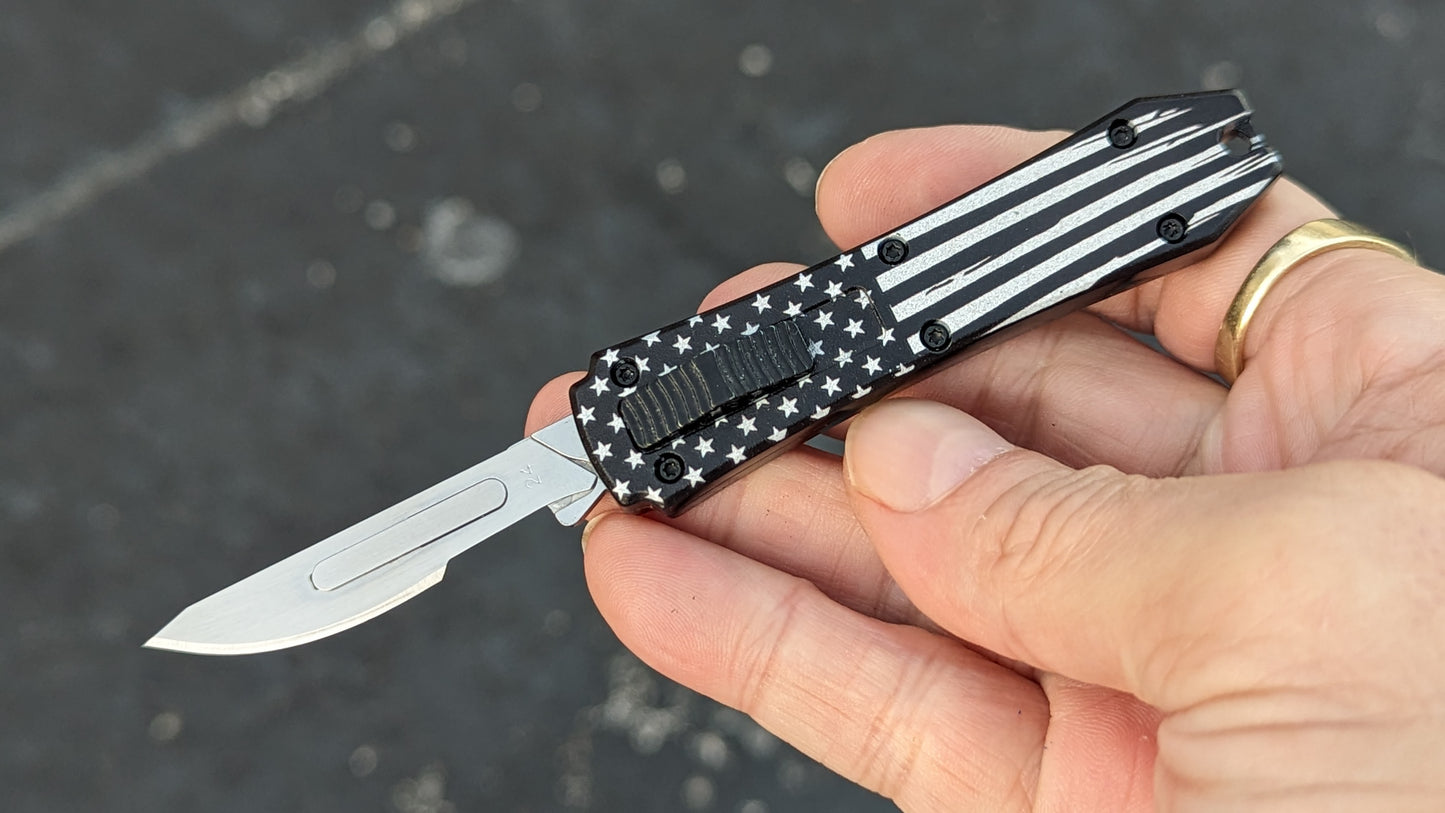 BW USA FLAG MINI COFFIN SCALPEL OTF KNIFE