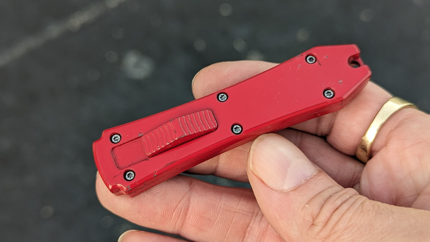 RED MINI COFFIN SCALPEL OTF KNIFE