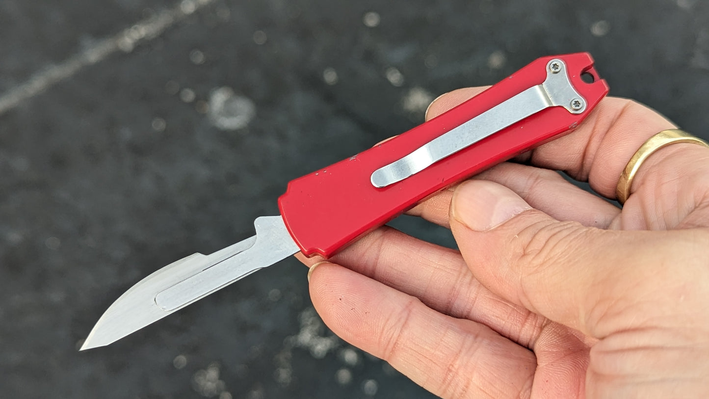 RED MINI COFFIN SCALPEL OTF KNIFE