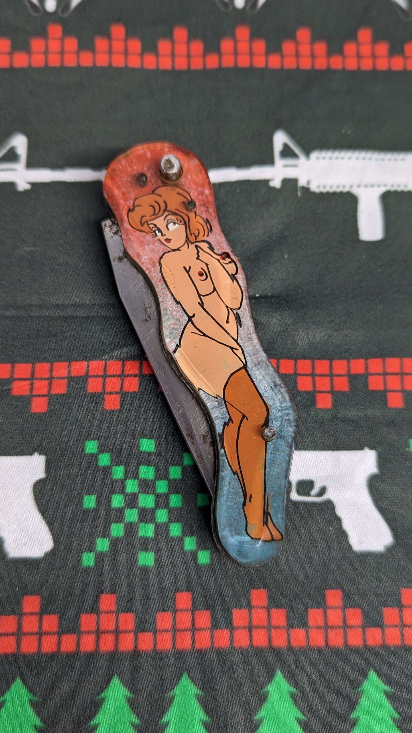 Vintage Russian Prison Made Pinup Knife 3