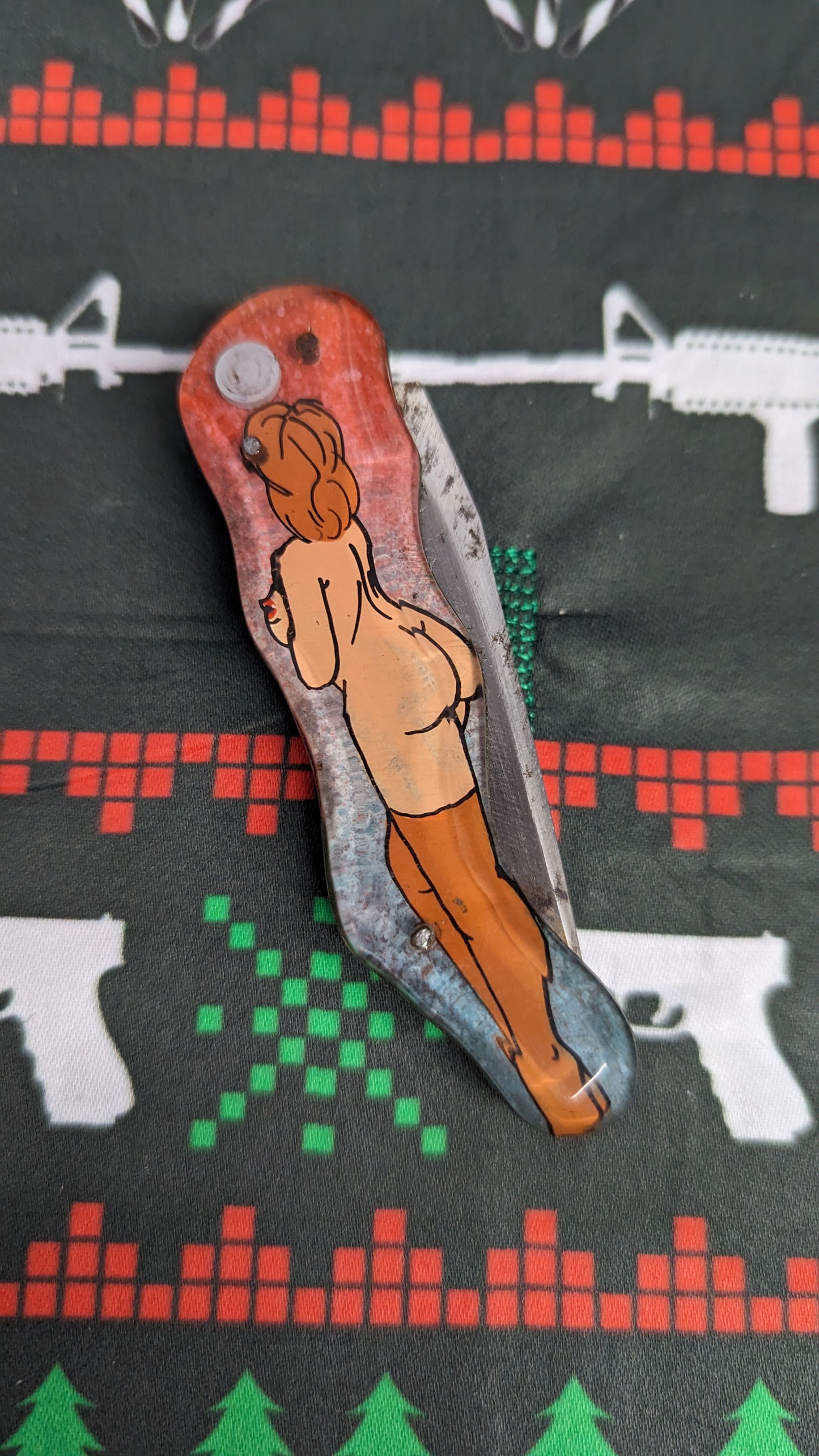Vintage Russian Prison Made Pinup Knife 3