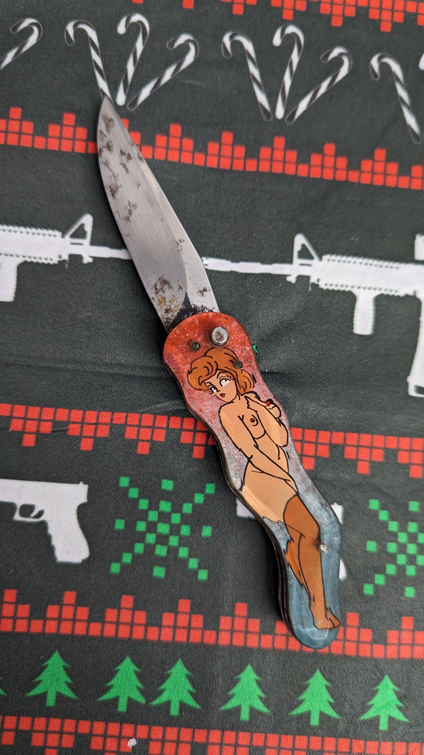 Vintage Russian Prison Made Pinup Knife 3