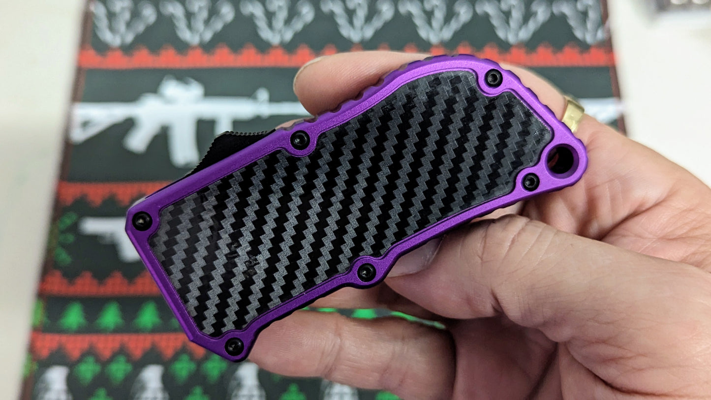 Purple Carbon Fiber D/A Box Cutter OTF Knife