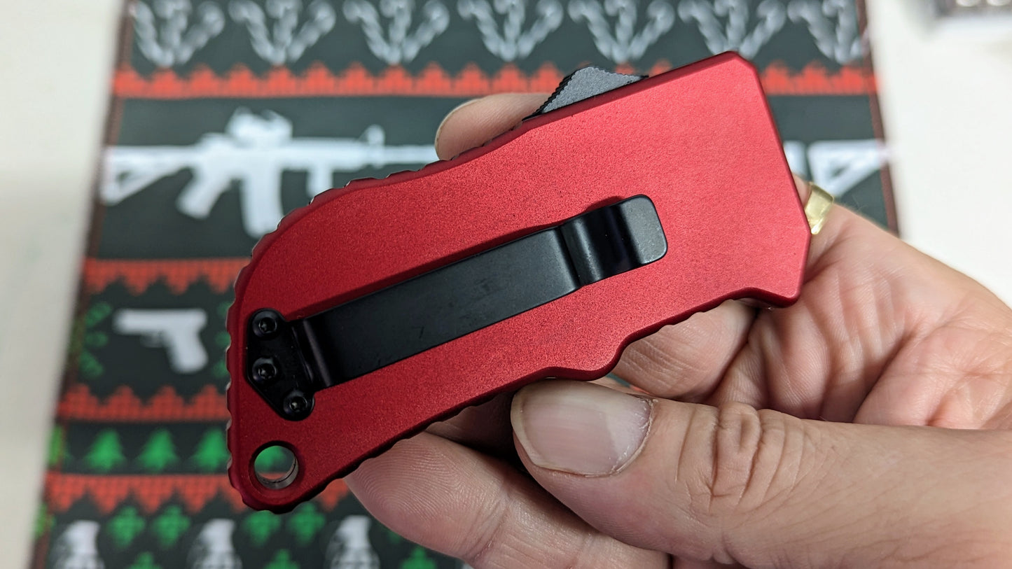 Red Carbon Fiber D/A Box Cutter OTF Knife