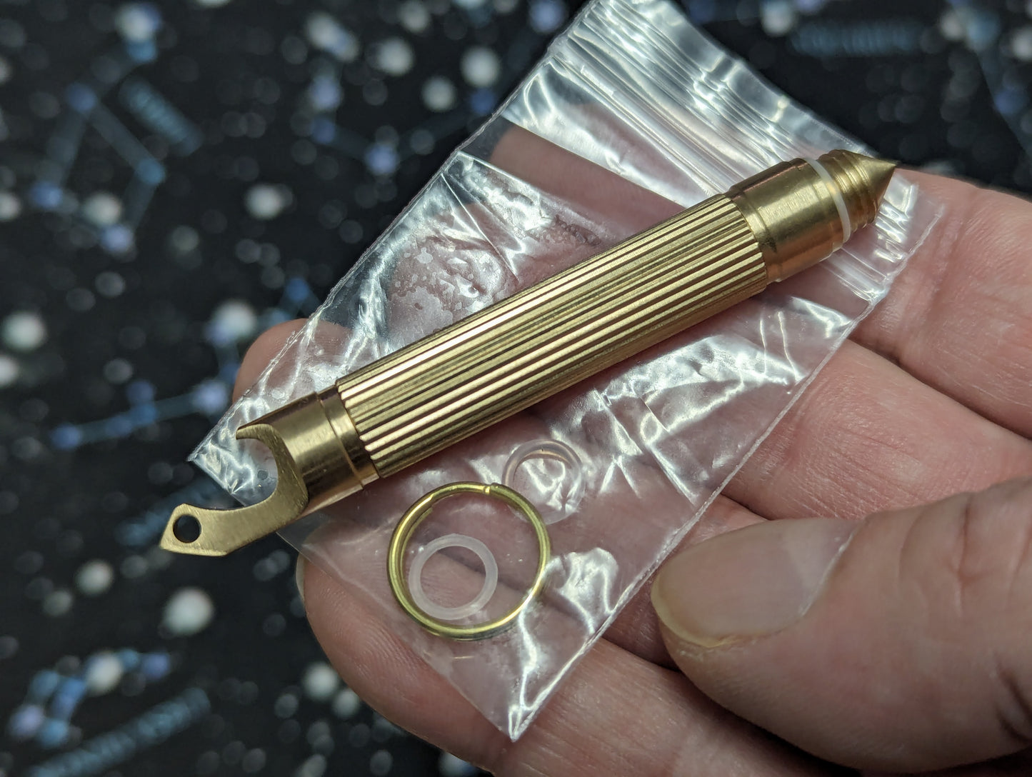 Solid Brass Kubaton/ Bottle Opener Barrel Knife