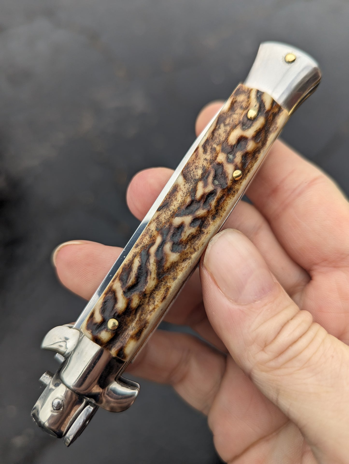 9" Renzo Beltrame Stag Horn Flat Grind Italian Stiletto