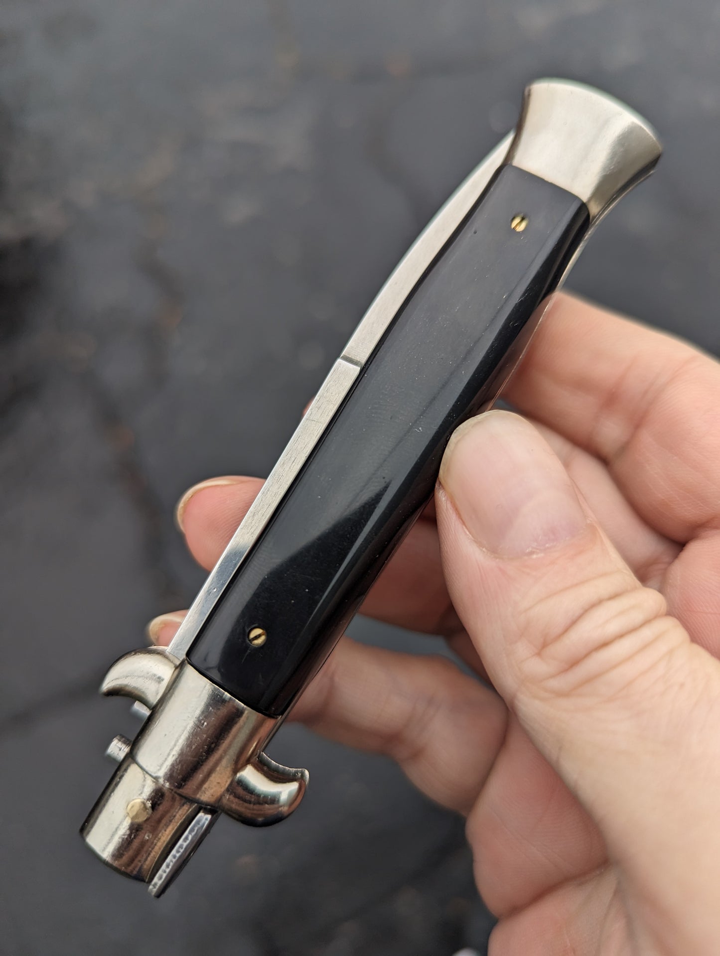 9" Frank Beltrame Black Scale Italian Stiletto Bayonet