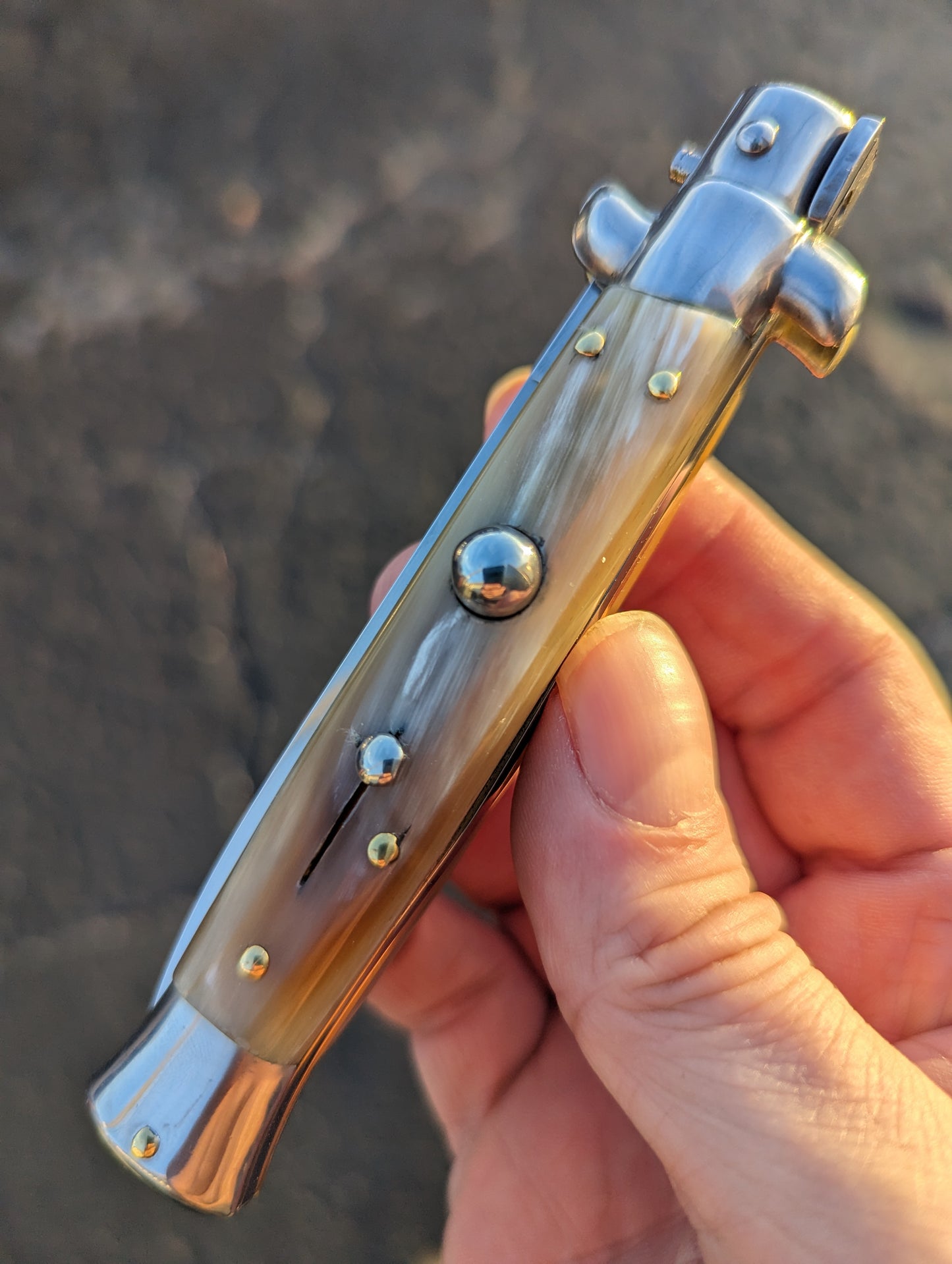 9" Renzo Beltrame Honey Horn Flat Grind Italian Stiletto