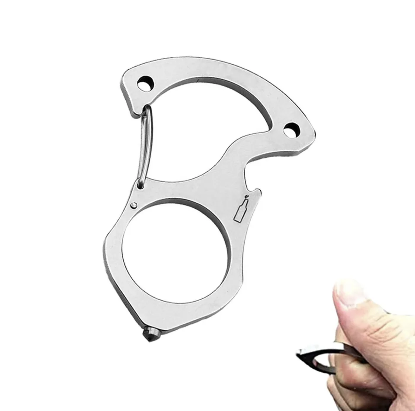 STAINLESS CARABINER SFK GLASS BREAKER KEYRING