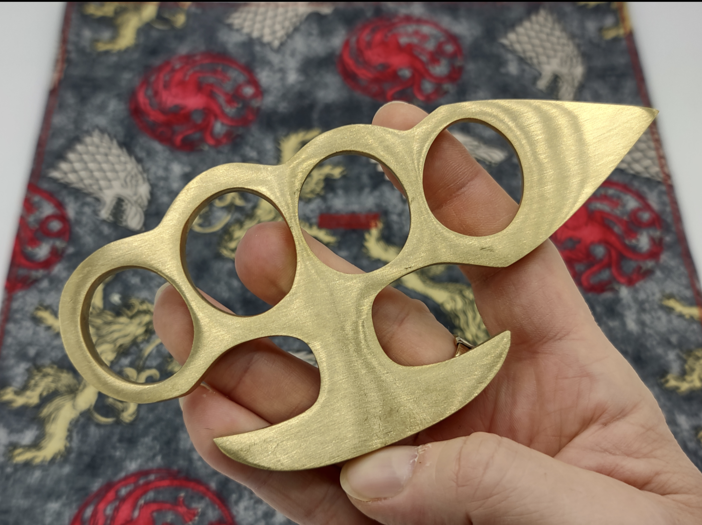 5TH ACE LINCOLN STYLE SOLID BRASS STOCK KNUCKLE DUSTER