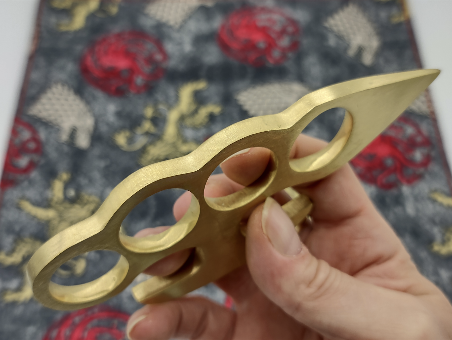 5TH ACE LINCOLN STYLE SOLID BRASS STOCK KNUCKLE DUSTER