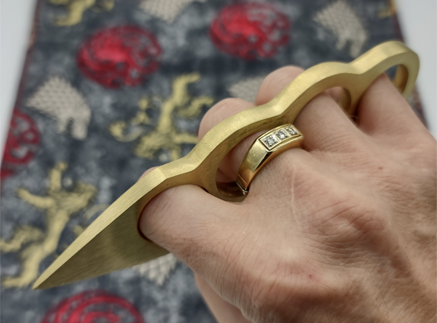 5TH ACE LINCOLN STYLE SOLID BRASS STOCK KNUCKLE DUSTER