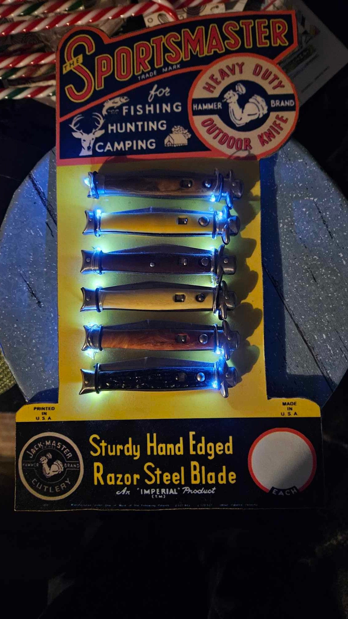 6 PC ANTIQUE HAMMER BRAND AMERICAN AUTO DISPLAY SET