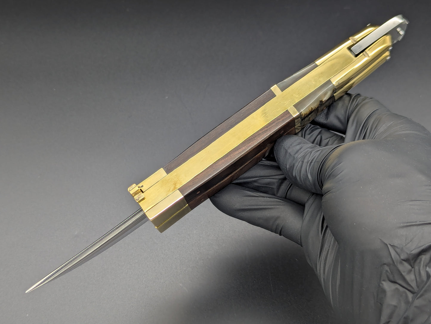 14.25" WOOD & HORN RAMBO BUSESE XL BLADE FHM BALISONG