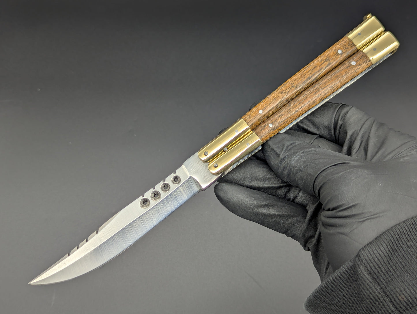 9" FHM Slim Narrawood Balisong Rambo Blade