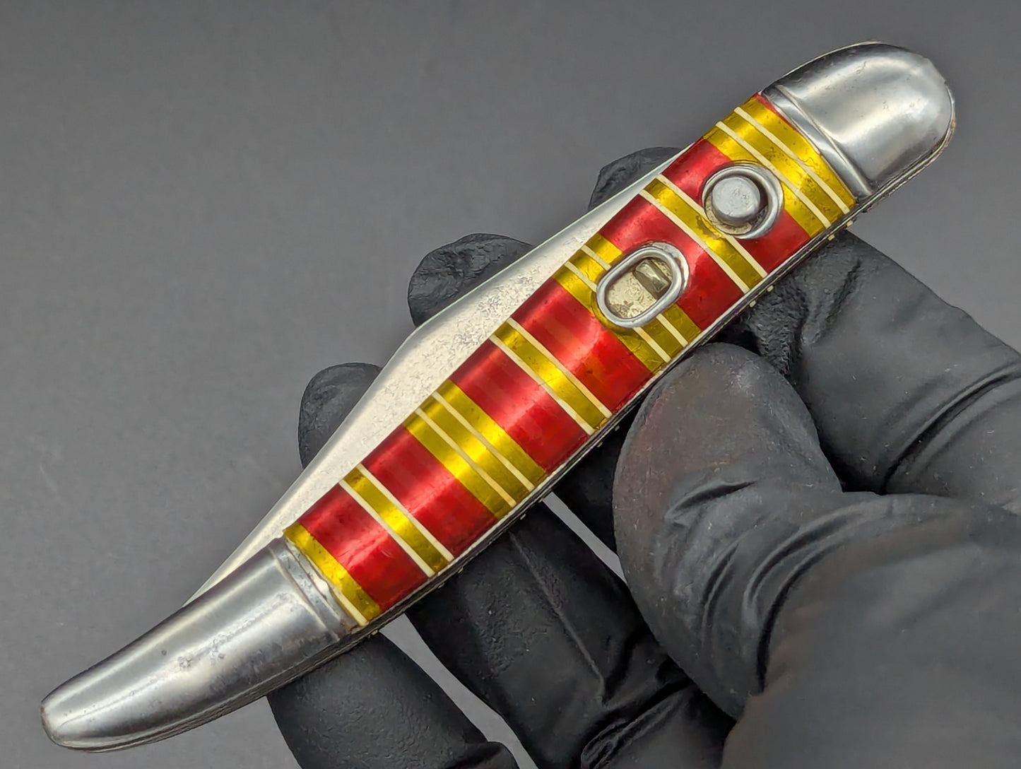 Imperial USA Shur-Snap Candy Stripe Toothpick Automatic Knife #1