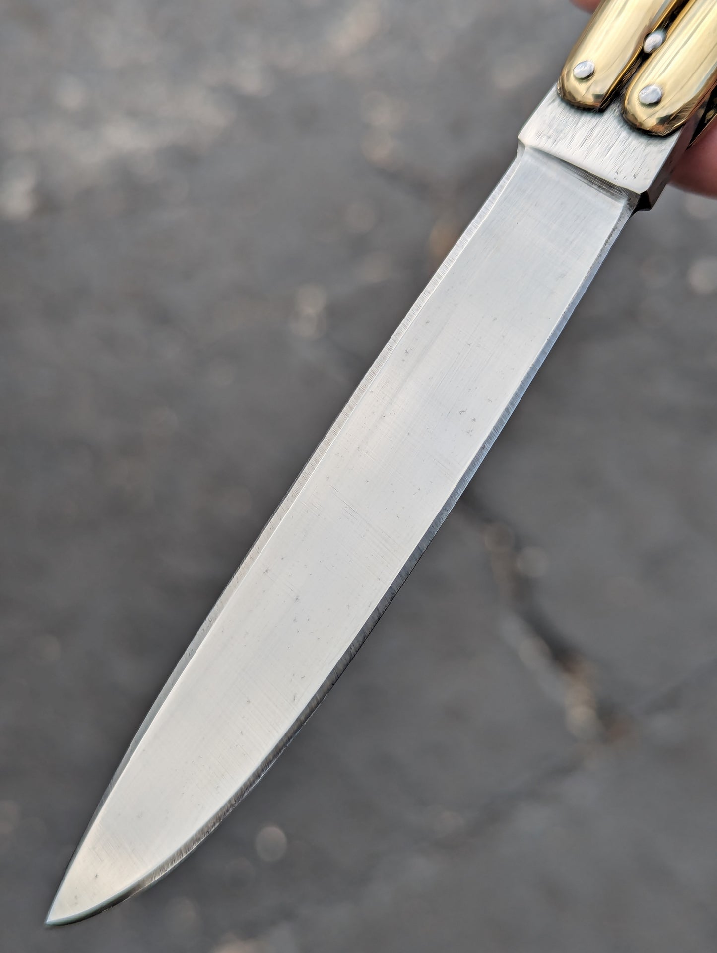 23cm/ 9" Solid Brass Milled FHM Balisong Knife Drop Point