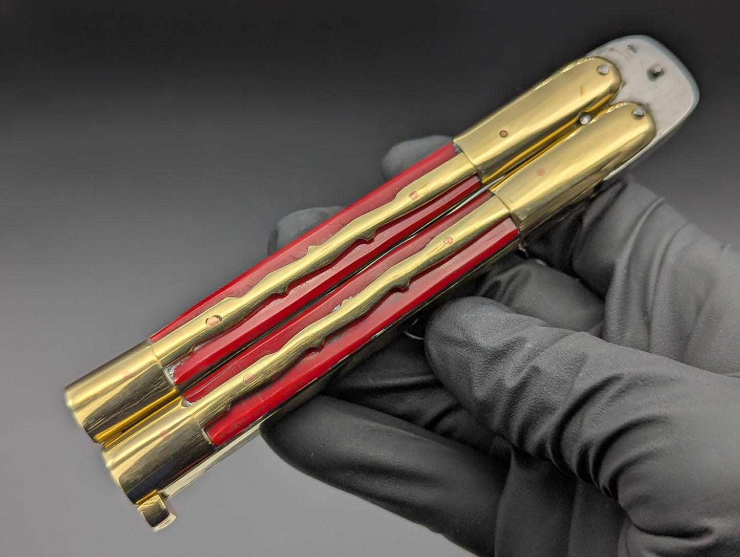 9" KRIS KALAPKUP RED FHM BALISONG KNIFE