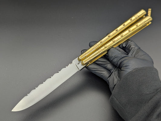 11" 336 GRAM HEAVYWEIGHT FHM BALISONG BRASS/ DROP