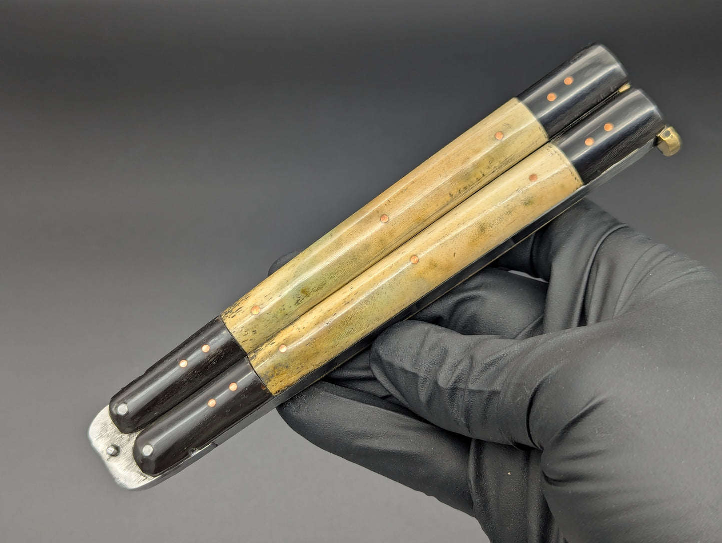 11" AGED BONE CARABOA HORN CLIP POINT BLADE TAAL BATANGAS PHILIPPINES