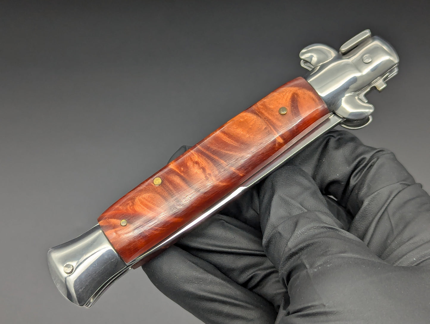 9" ORANGE PEARL BAYO BLADE ITALIAN STYLE STILETTO