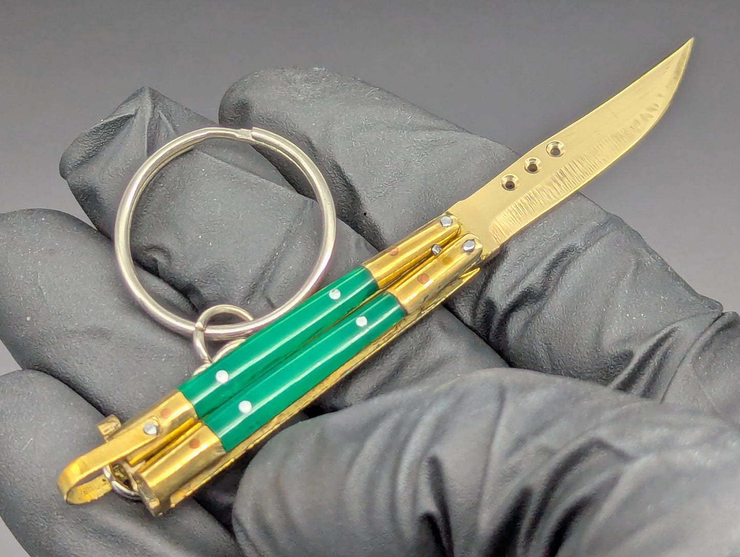 Mini FHM Philippines Handmade Balisong Keyring Green