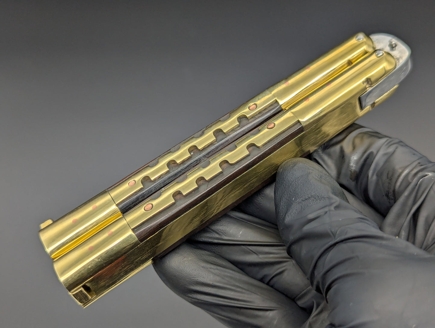 9" HEAVYWEIGHT BRASS FHM KALAPKUP BALISONG DROP