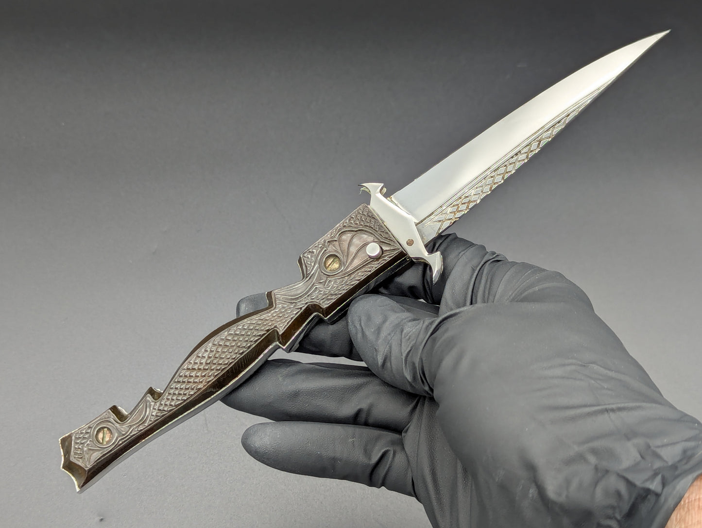 Vintage Soviet Era GOTHIC DAGGER Russian Prison Switchblade Knife