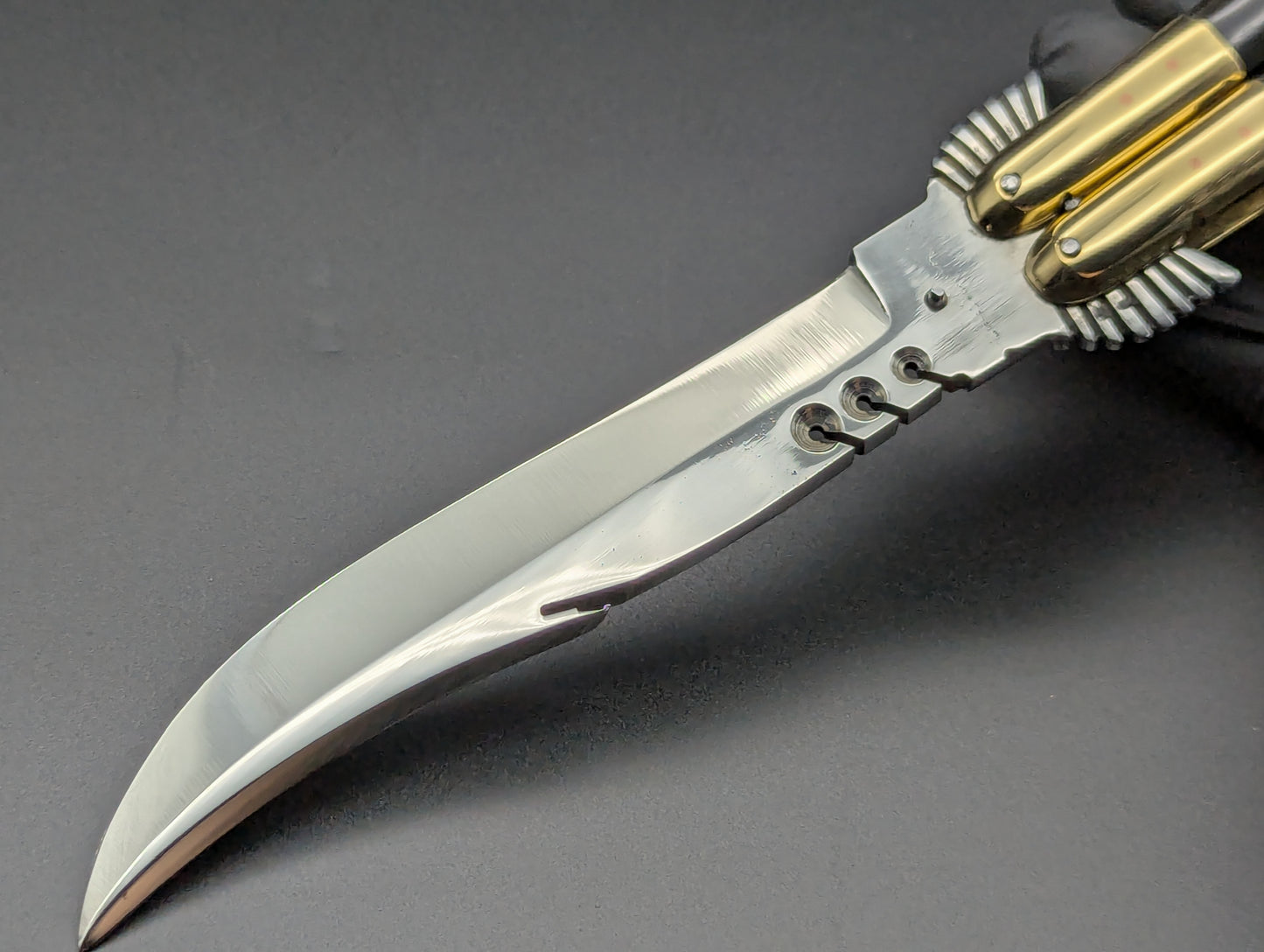 11" CARVED EAGLE BOLSTER FHM BALISONG RAMBO CLIP/GUT