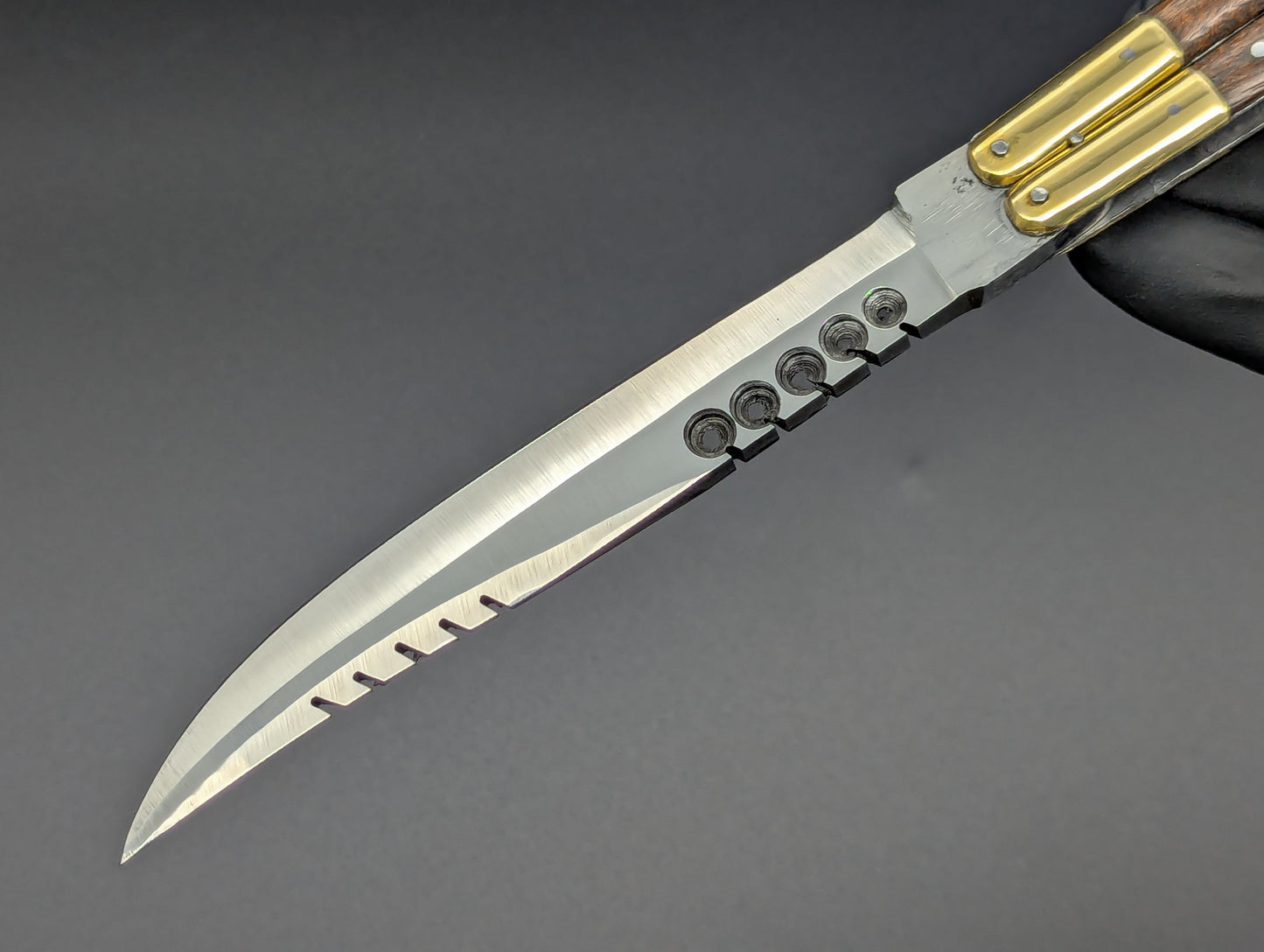 11" FHM Philippines Handmade Slim Narra Wood Balisong Rambo Clip Point