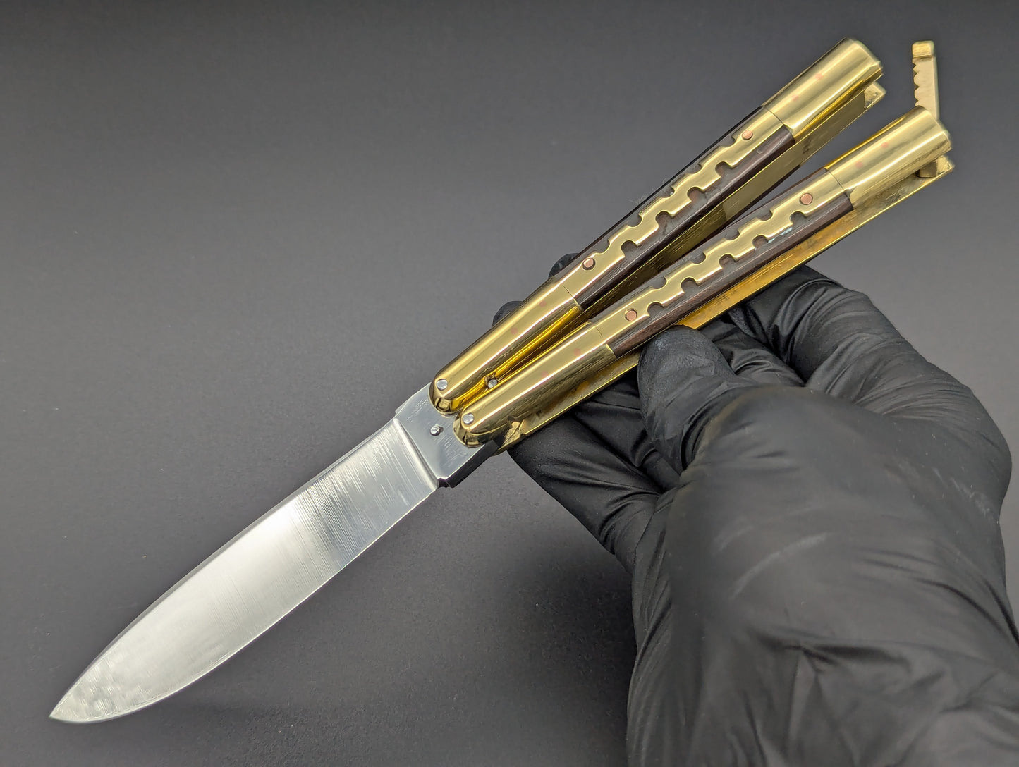 9" HEAVYWEIGHT BRASS FHM KALAPKUP BALISONG DROP