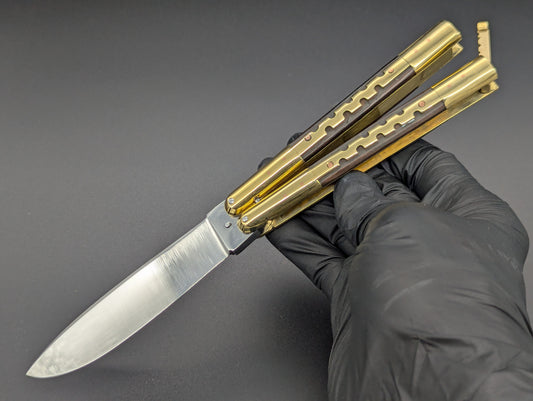 9" HEAVYWEIGHT BRASS FHM KALAPKUP BALISONG DROP