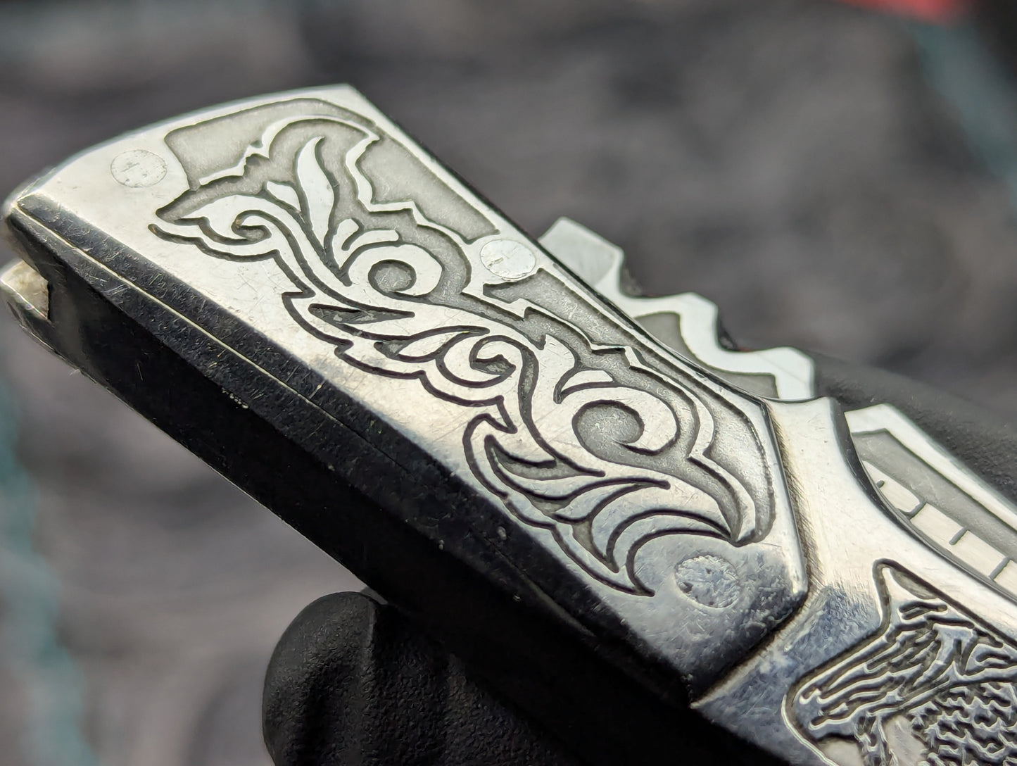 Engraved Stainless Russian Prison Made RPK Automatic Switchblade Knife