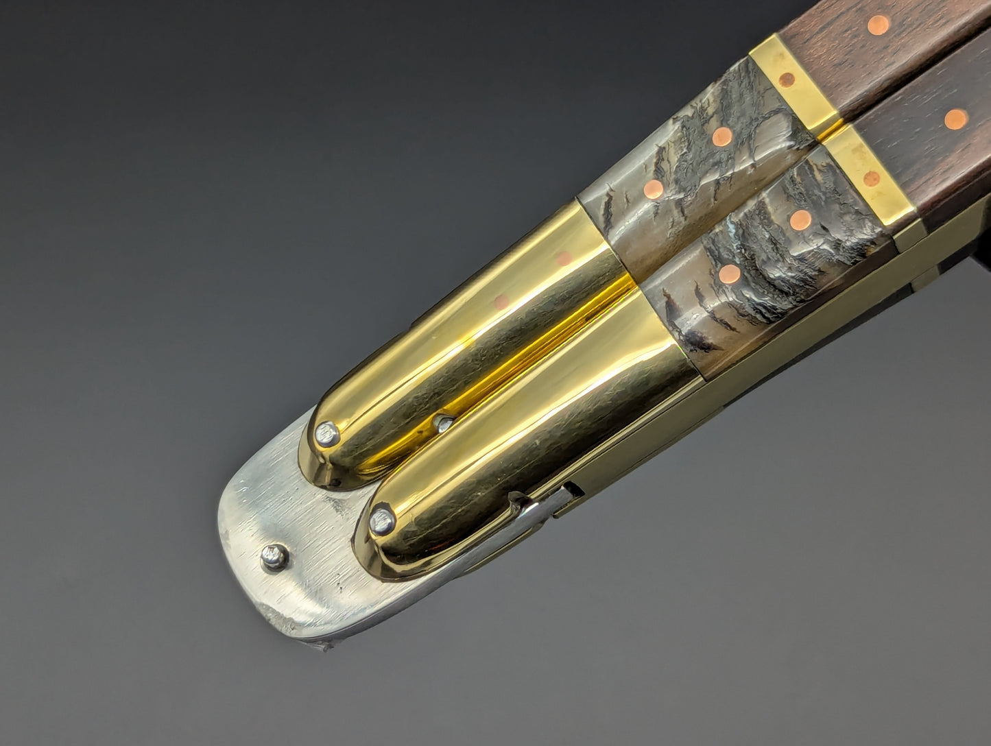 14.25" WOOD & HORN RAMBO BUSESE XL BLADE FHM BALISONG