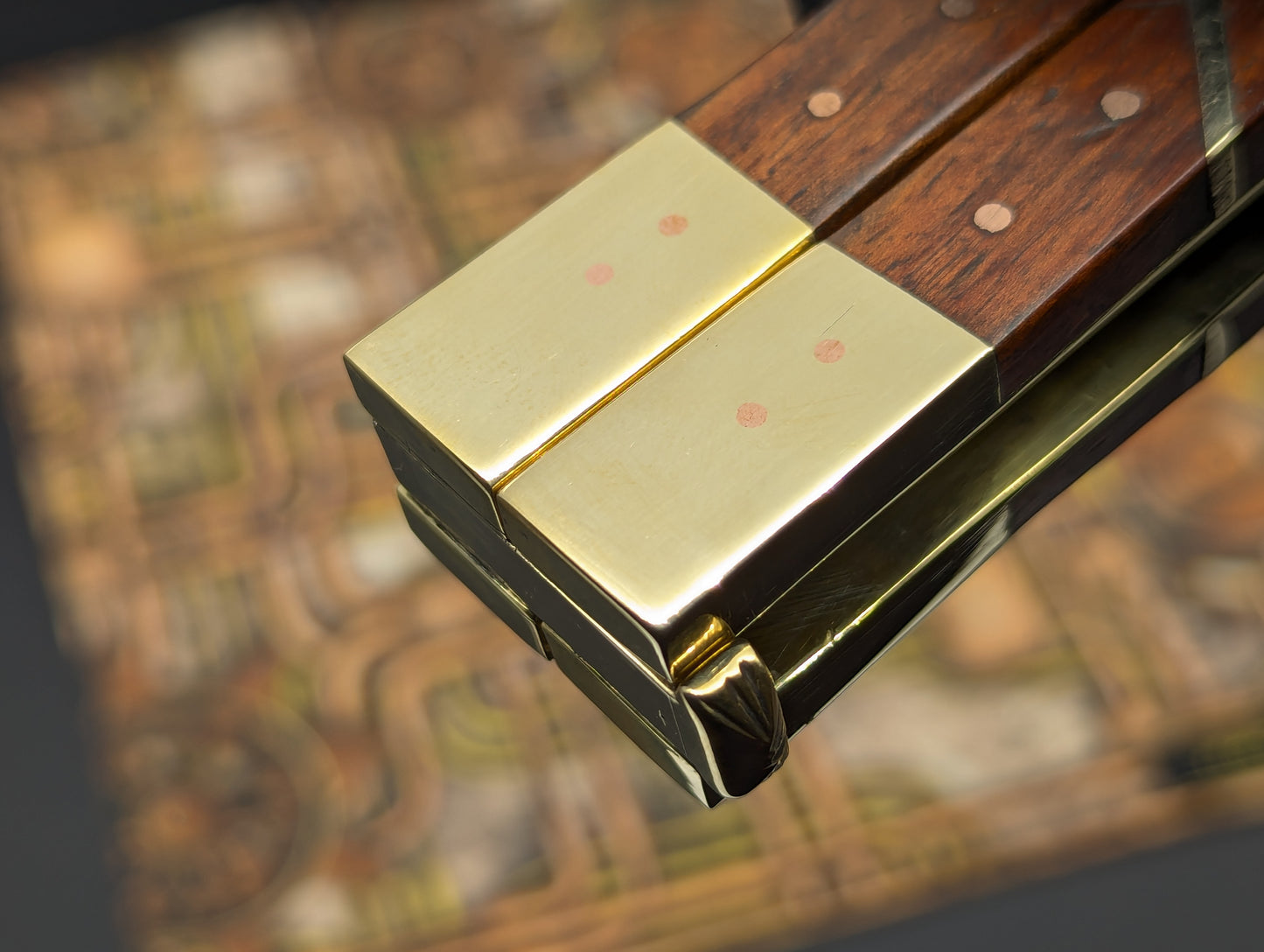 11" ABEST PHILIPPINES HANDMADE BALISONG RED WOOD SQUARED BRASS