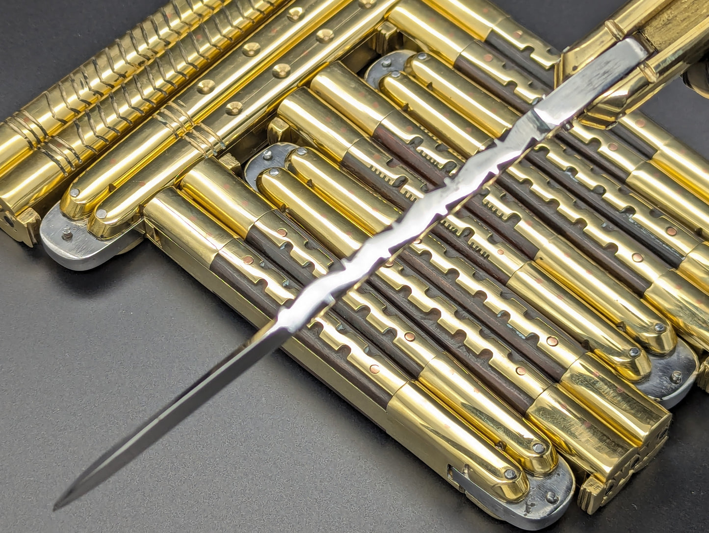 11" 354 GRAM HEAVYWEIGHT FHM BALISONG BRASS/ WHARNCLIFF