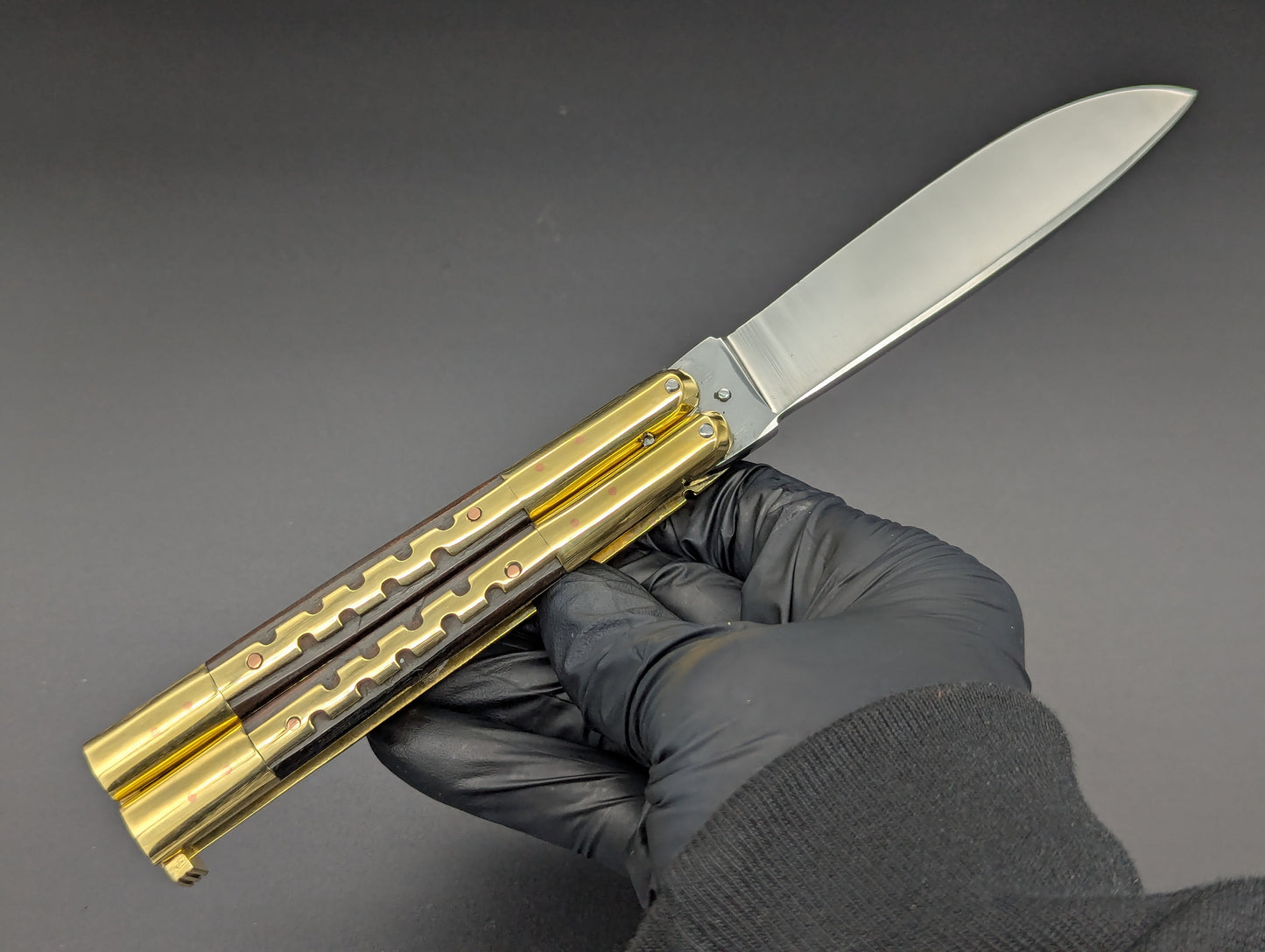 9" HEAVYWEIGHT BRASS FHM KALAPKUP BALISONG DROP