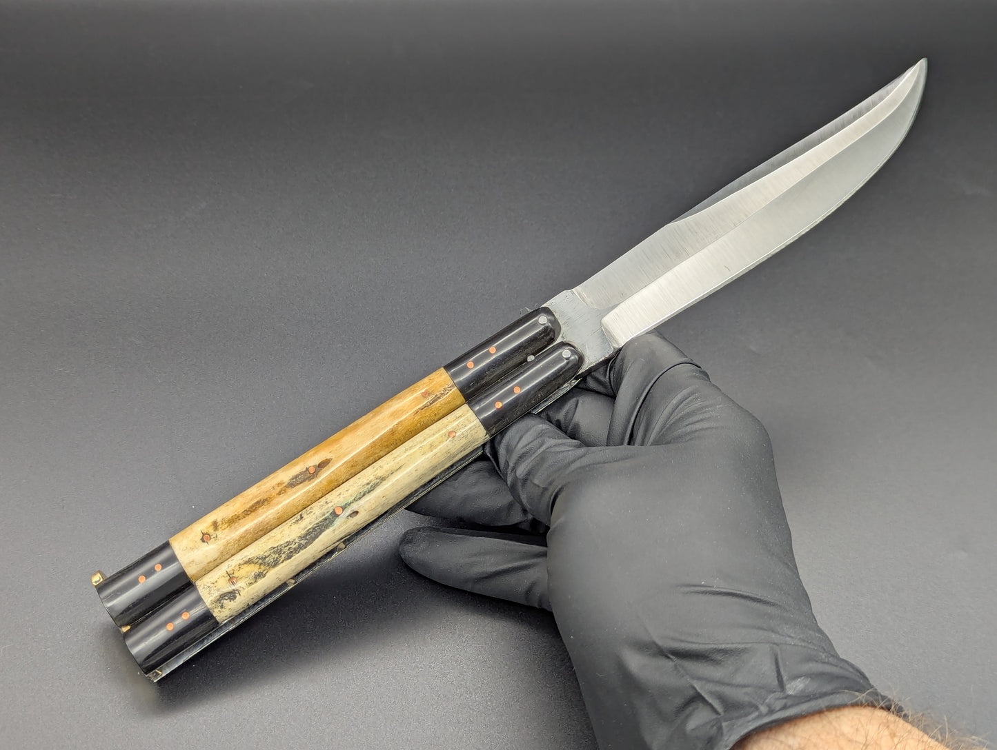 11" AGED BONE CARABOA HORN CLIP POINT BLADE TAAL BATANGAS PHILIPPINES