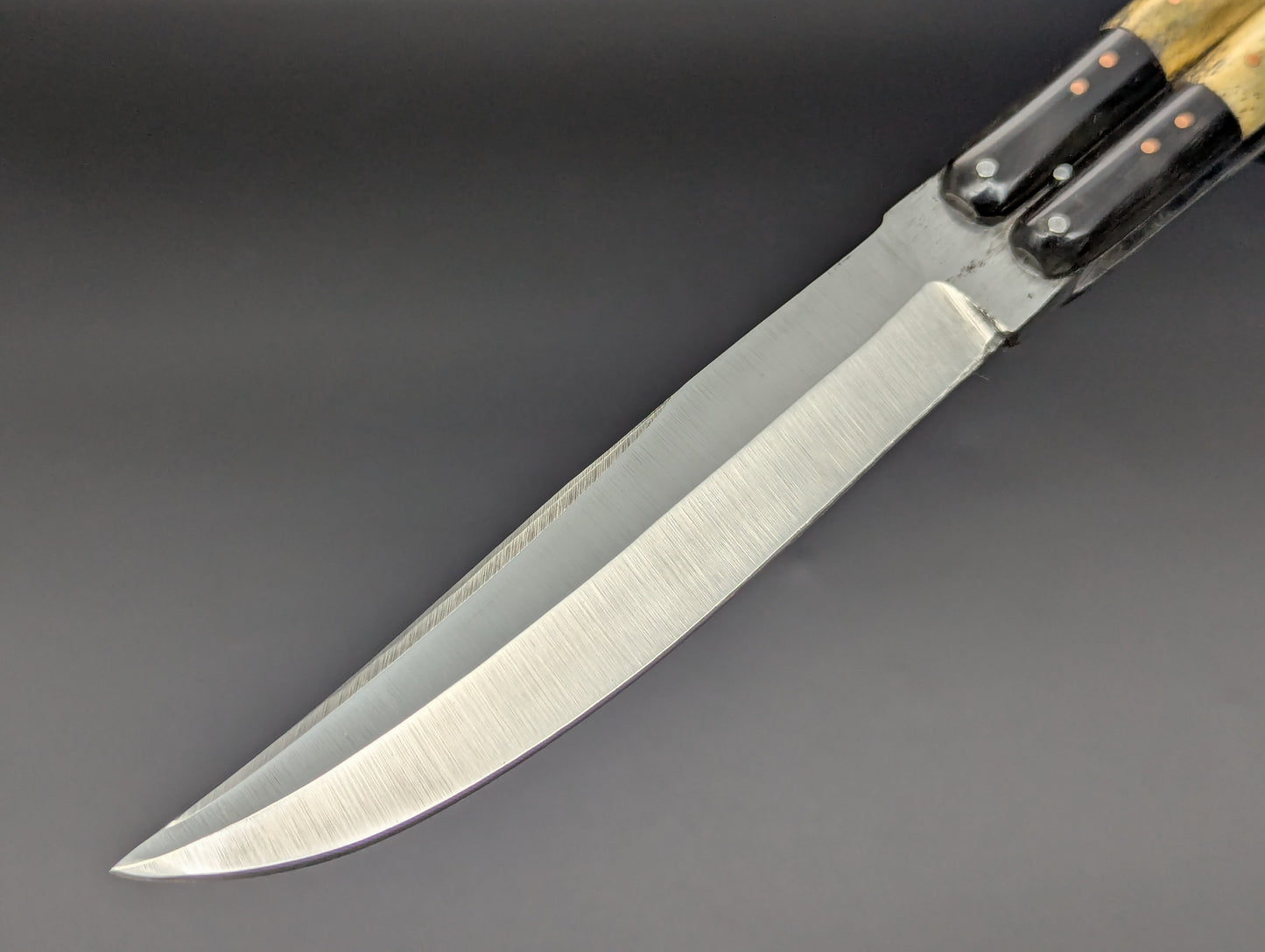 11" AGED BONE CARABOA HORN CLIP POINT BLADE TAAL BATANGAS PHILIPPINES