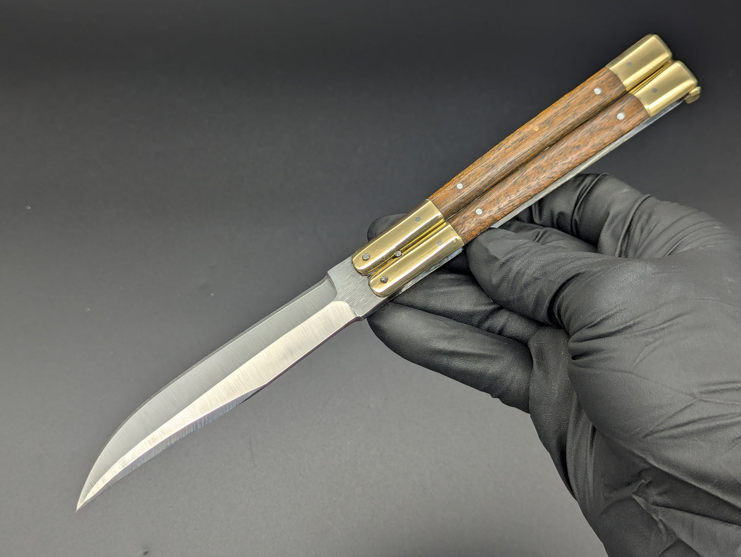 9" FHM Slim Narrawood Balisong Clip Point