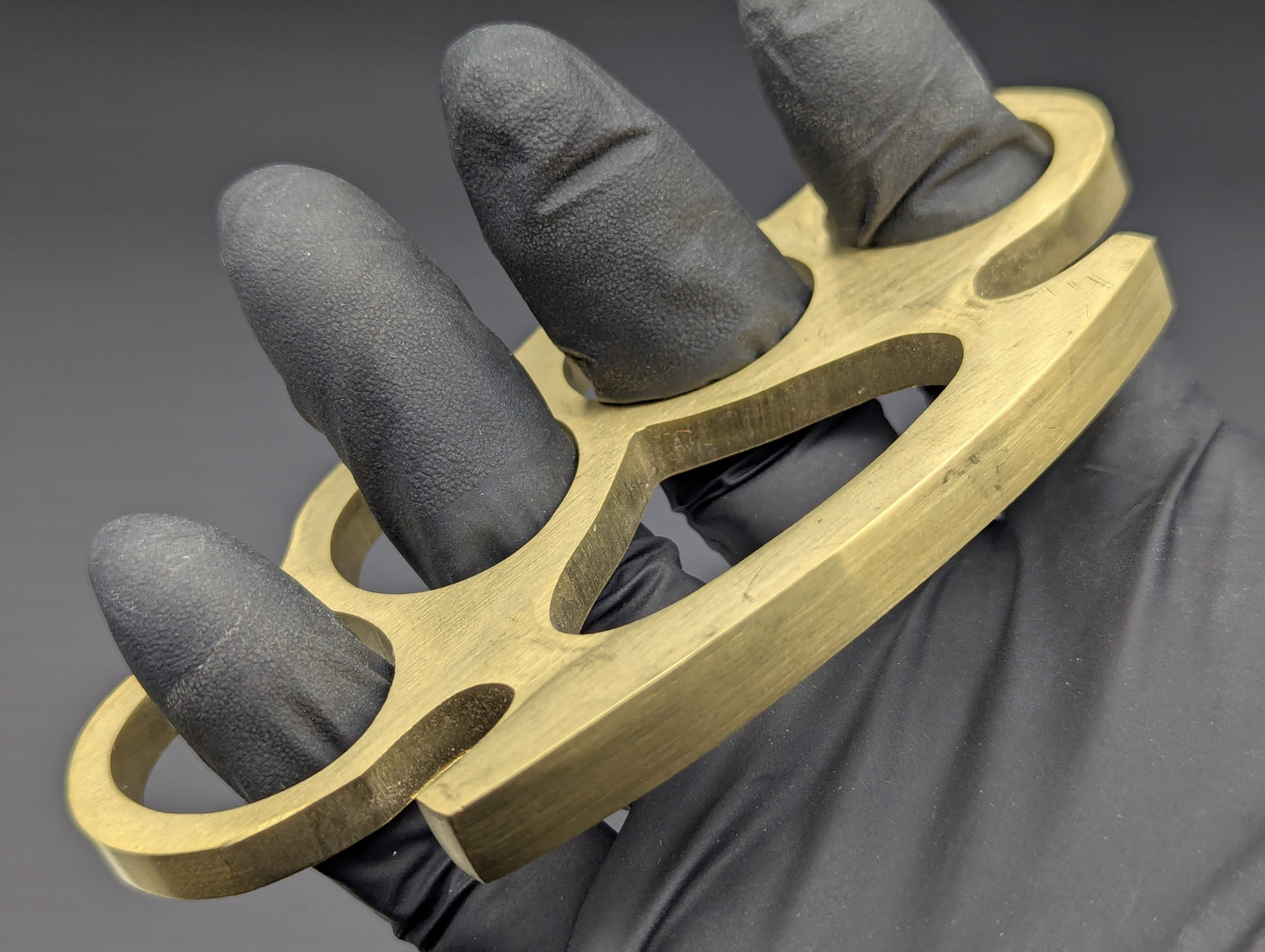 PRESS YOUR LUCK SOLID BRASS STOCK KNUCKLE DUSTER